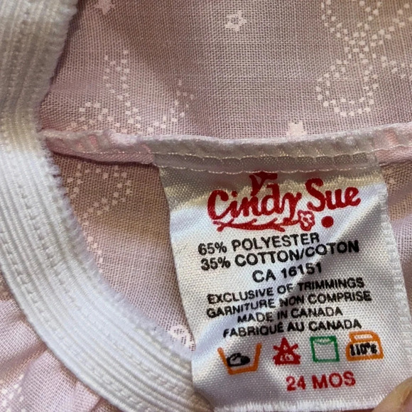 Vintage Cindy  Sue Dress & Bottoms with Ribbon and Flowers Frills Size 24M - Picture 9 of 10